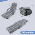 6 Position Adjustable Floor Sofa Bed, Folding Lazy Sofa Chaise Lounger Recliner with Armrests & Footrests for Living Room, Bedroom & Gaming