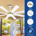Dextrus 60 in Modern LED Outdoor/Indoor Ceiling Fan with Remote Control